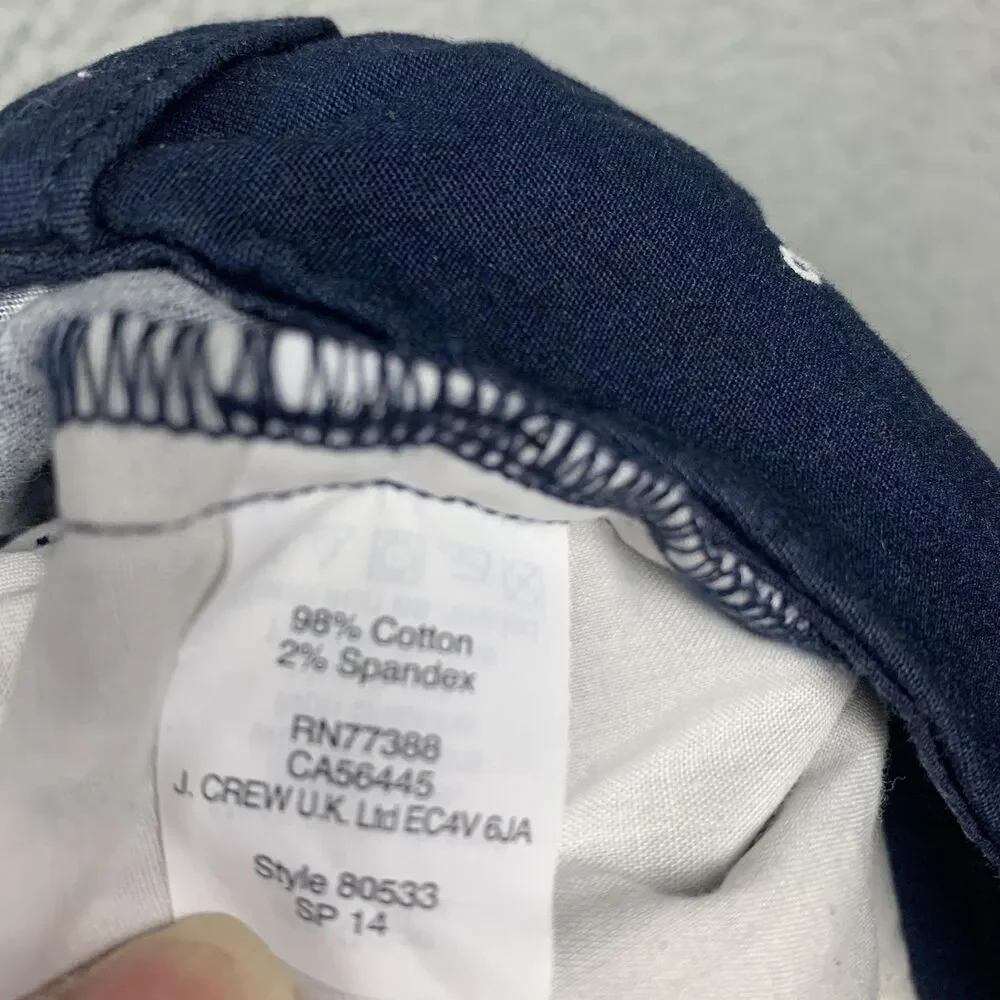 J.Crew Shorts Womens 16 Blue Anchor Print Bermuda Twill Nautical Coastal